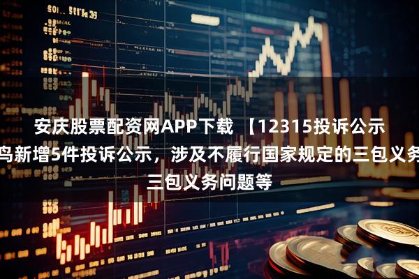 安庆股票配资网APP下载 【12315投诉公示】太平鸟新增5件投诉公示，涉及不履行国家规定的三包义务问题等