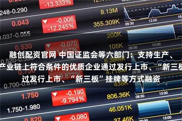 融创配资官网 中国证监会等六部门：支持生产、渠道、终端等消费产业链上符合条件的优质企业通过发行上市、“新三板”挂牌等方式融资