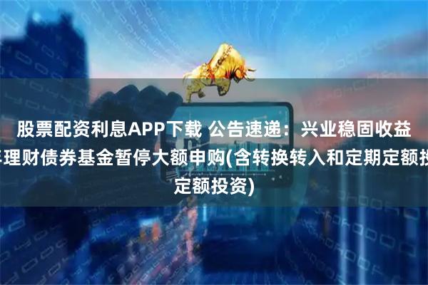 股票配资利息APP下载 公告速递：兴业稳固收益两年理财债券基金暂停大额申购(含转换转入和定期定额投资)